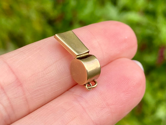 Vintage 9ct Gold Whistle Pendant or Charm