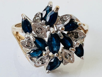 9ct Gold Sapphire & Diamond Ring