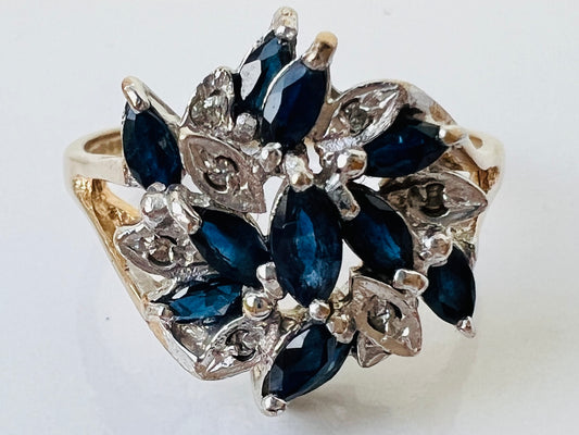 9ct Gold Sapphire & Diamond Ring