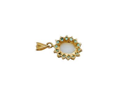 9ct Gold Opal & Emerald Pendant