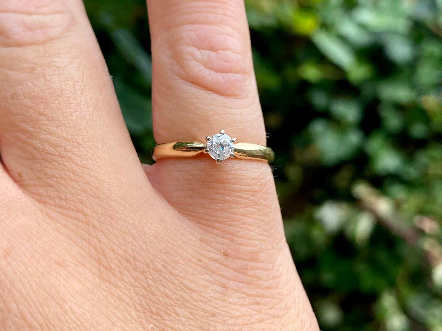 Vintage 14ct Gold Diamond Solitaire Ring