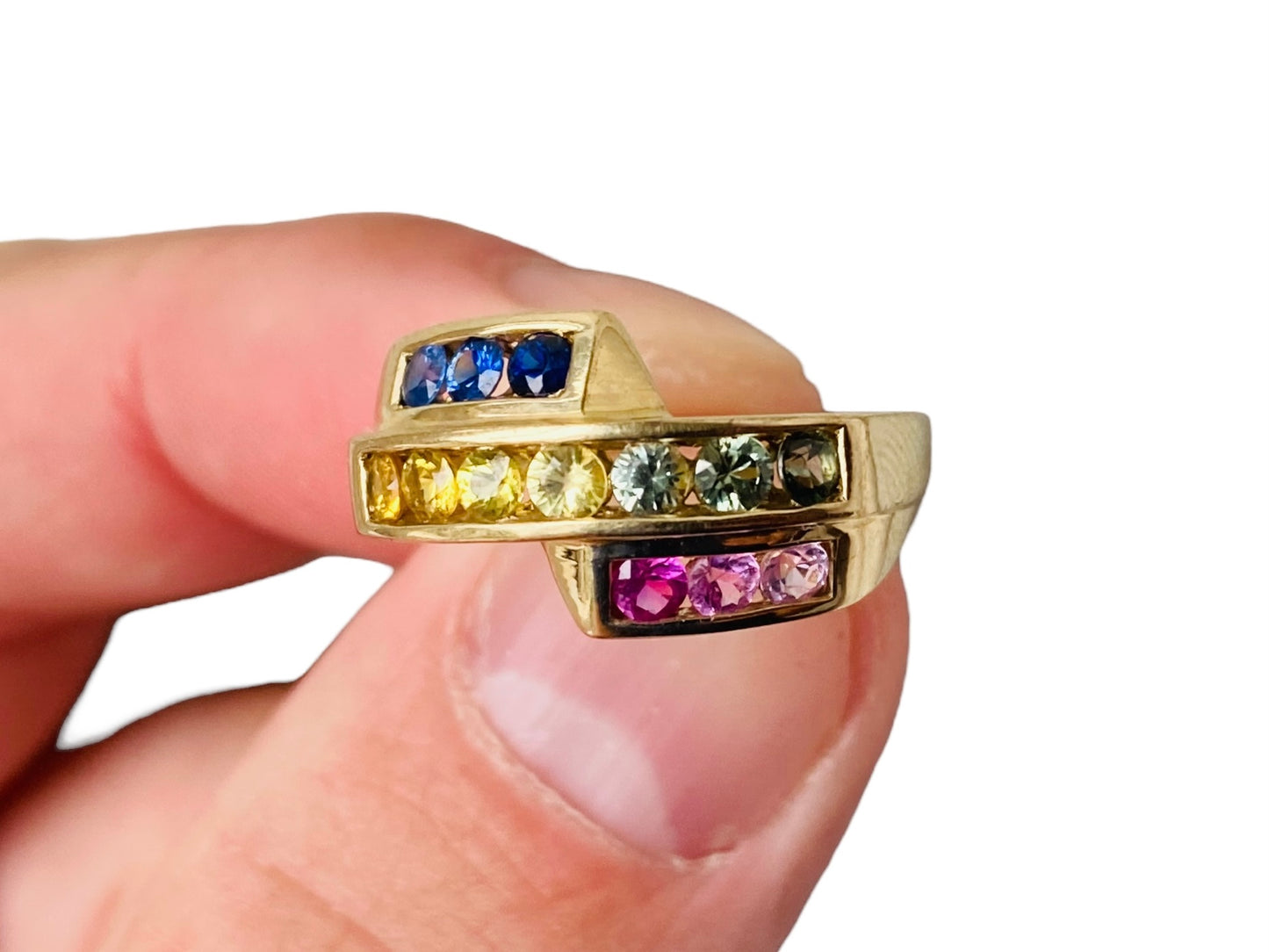 9ct Gold Multi-Coloured Sapphire Ring