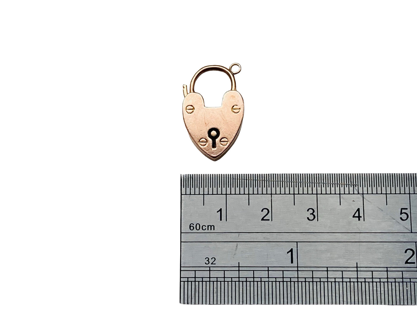 Antique 9ct Gold Heart Padlock Clasp
