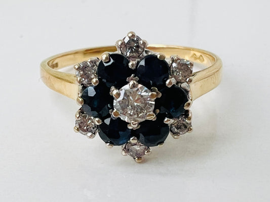 Vintage 18ct Gold Sapphire & Diamond Ring