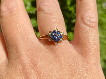 9ct Gold Sapphire & Diamond Ring