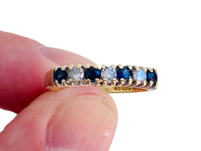 Vintage 18ct Gold Sapphire & Diamond Ring
