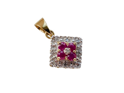 9ct Gold Ruby & Diamond Pendant