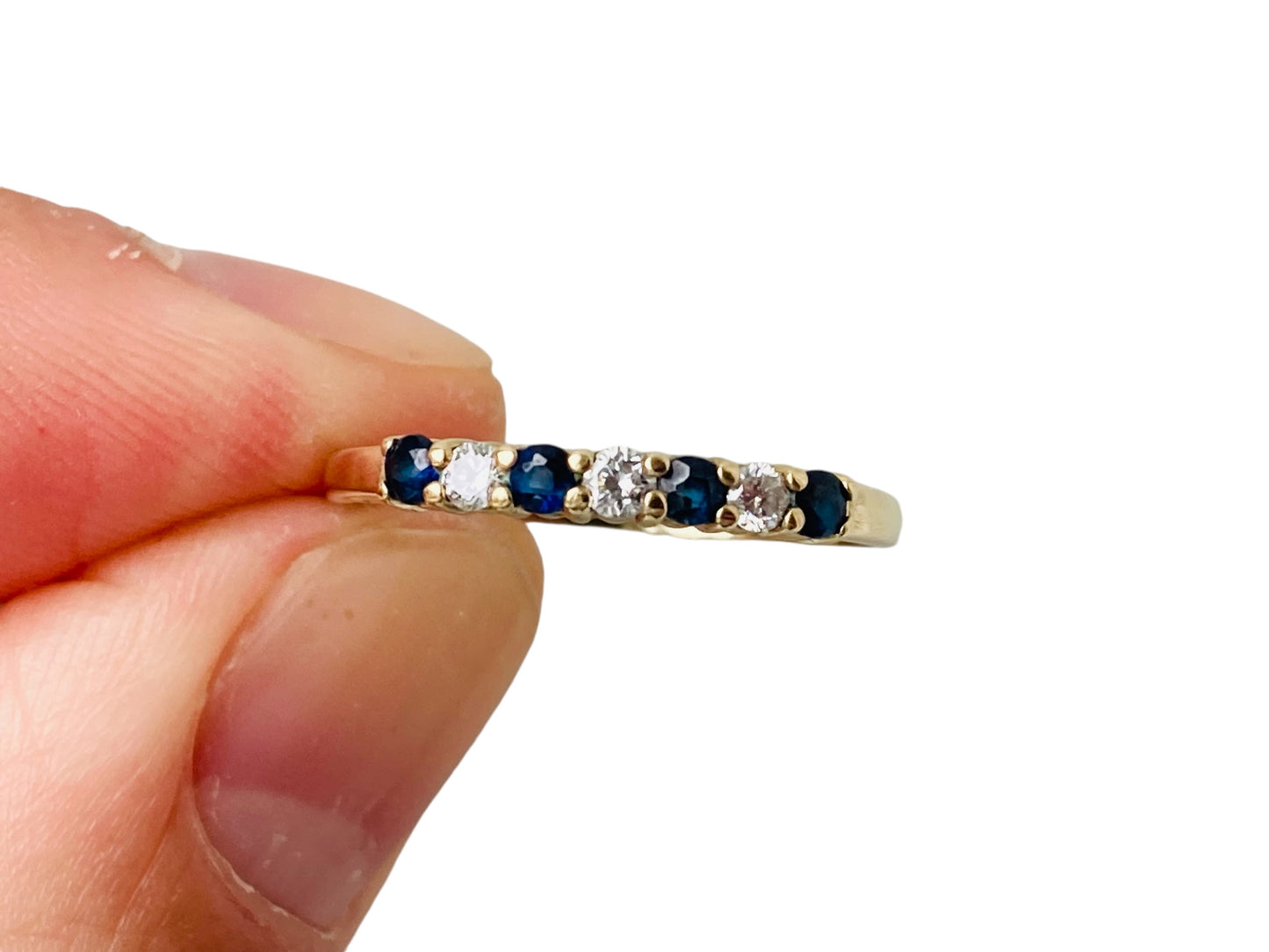 Vintage 9ct Gold Sapphire & Diamond Ring