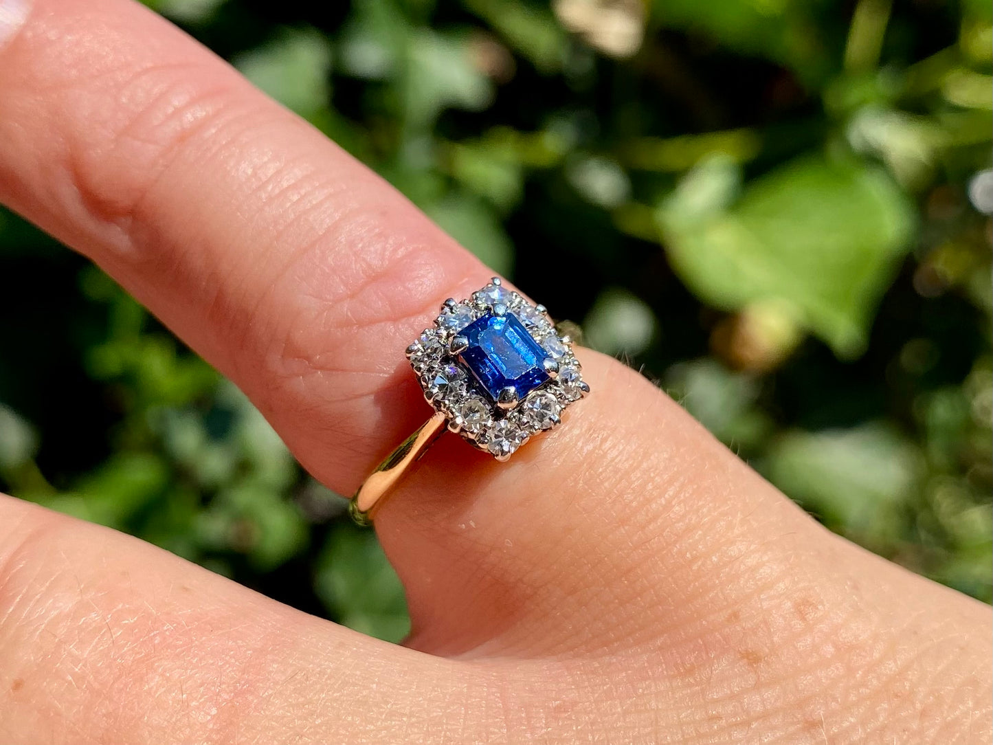 Antique 18ct Gold & Platinum Sapphire & Diamond Ring