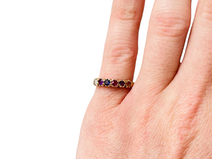 9ct Gold Multi Gemstone Ring