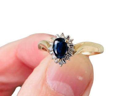 10ct Gold Sapphire & Diamond Ring