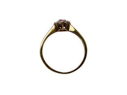 9ct Gold Pink Sapphire & Diamond Ring