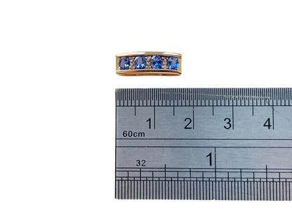 9ct Gold Tanzanite & Diamond Pendant