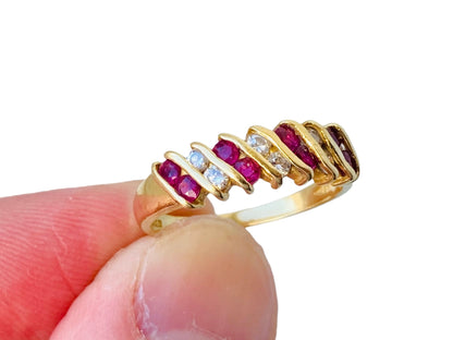 Vintage 18ct Gold Ruby & Diamond Ring
