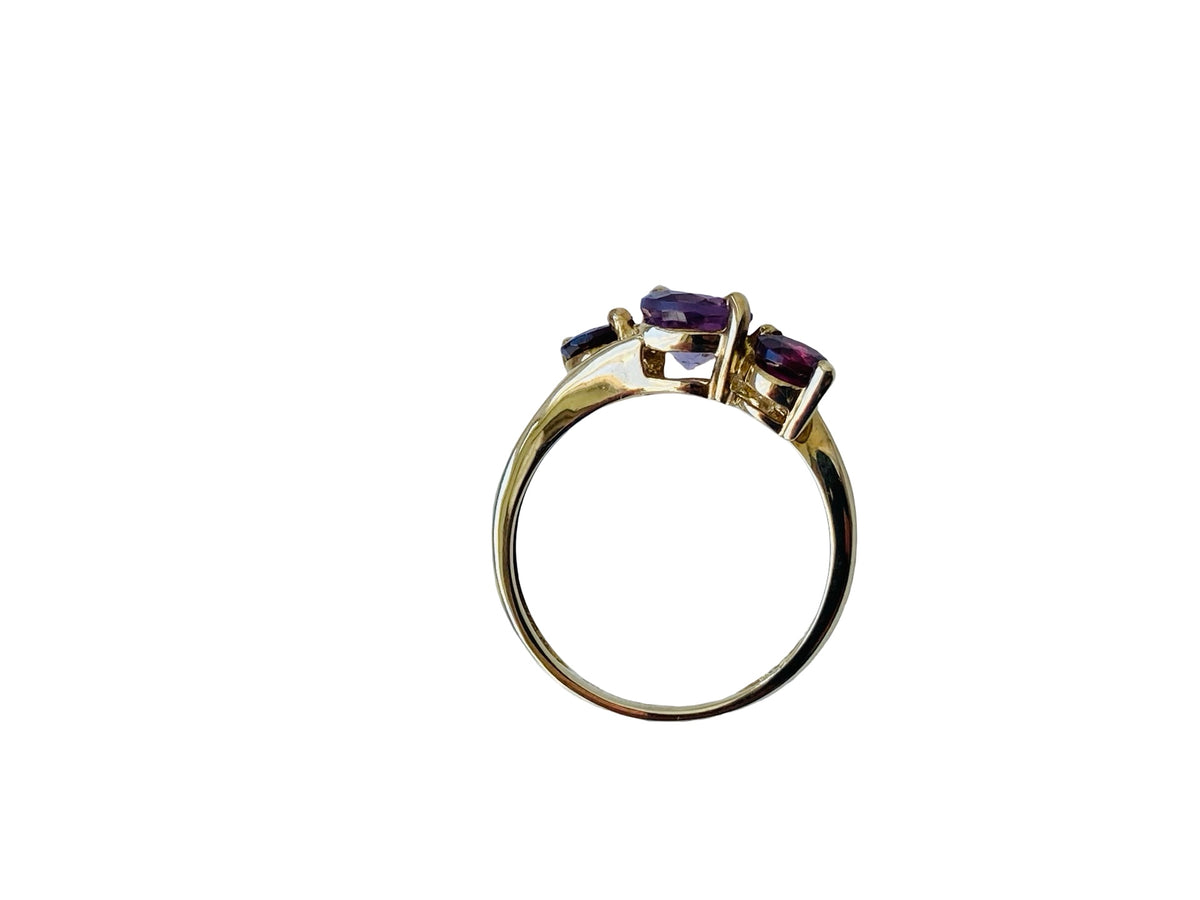 9ct Gold Amethyst & Rhodolite Garnet Ring