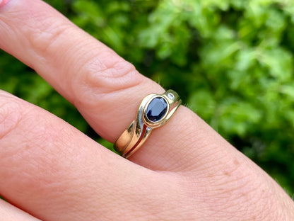 9ct Gold Sapphire & Diamond Ring