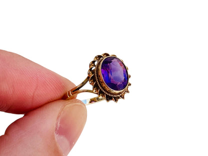 Vintage 9ct Gold Amethyst Ring