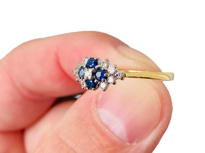 Vintage 18ct Gold Sapphire & Diamond Ring