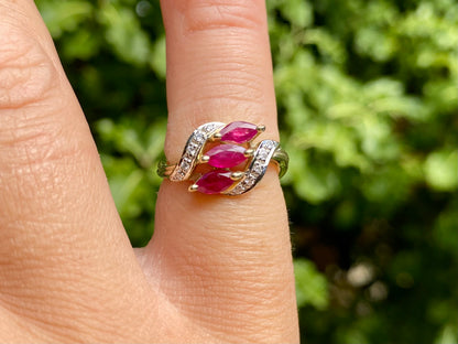 9ct Gold Ruby & Diamond Ring