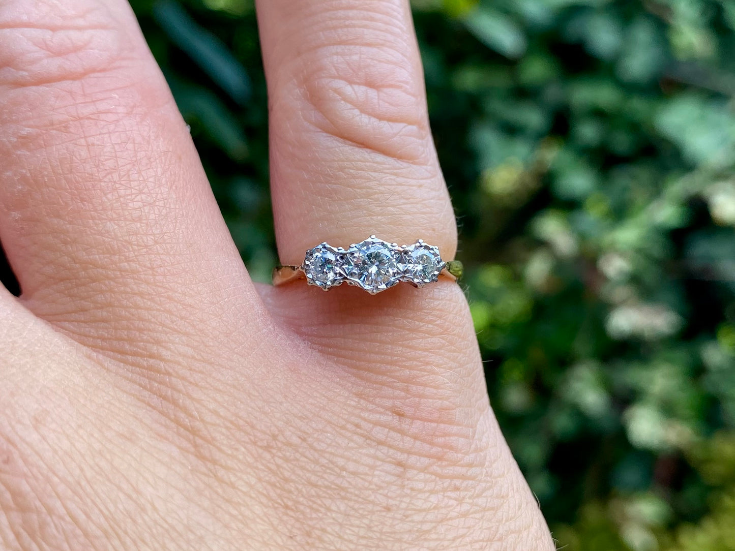 Antique 18ct Gold Three-Stone Diamond Ring