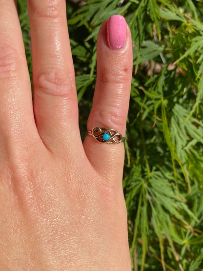 Antique 9ct Gold Turquoise Ring