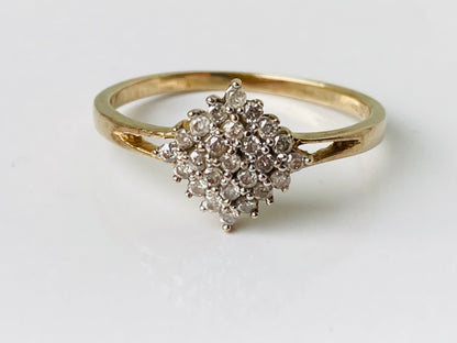 9ct Gold 0.25ct Diamond Cluster Ring