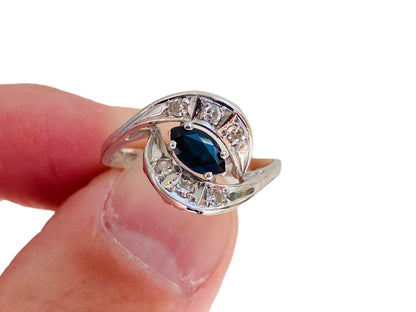 14ct Gold Sapphire & Diamond Ring