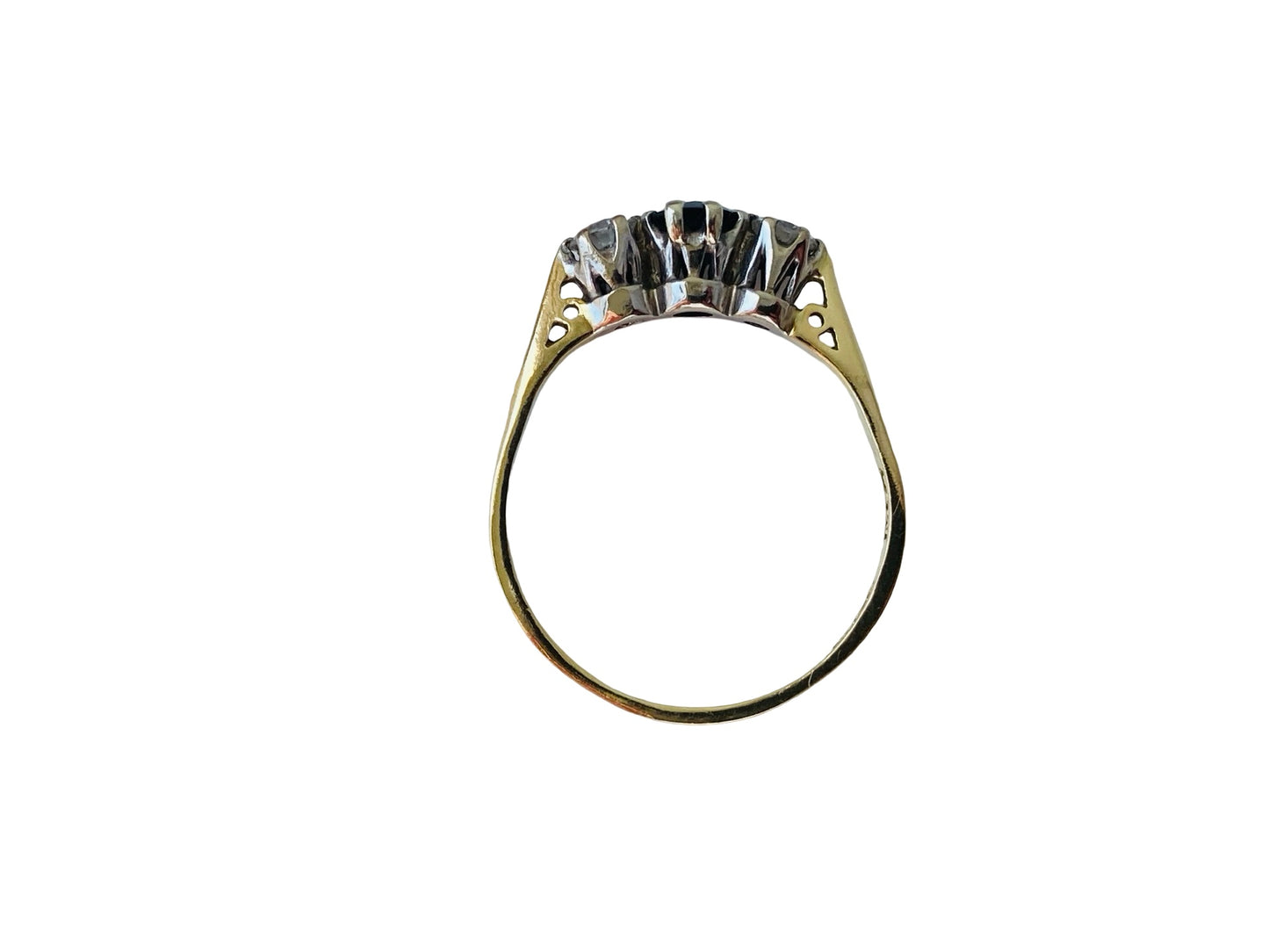 18ct Gold Sapphire & Diamond Trilogy Ring
