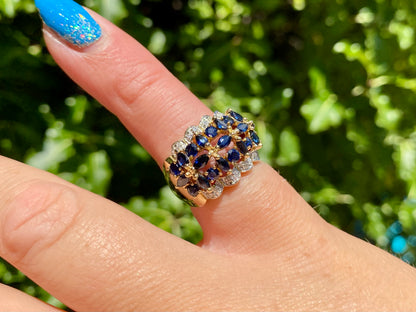 9ct Gold Sapphire & Diamond Ring