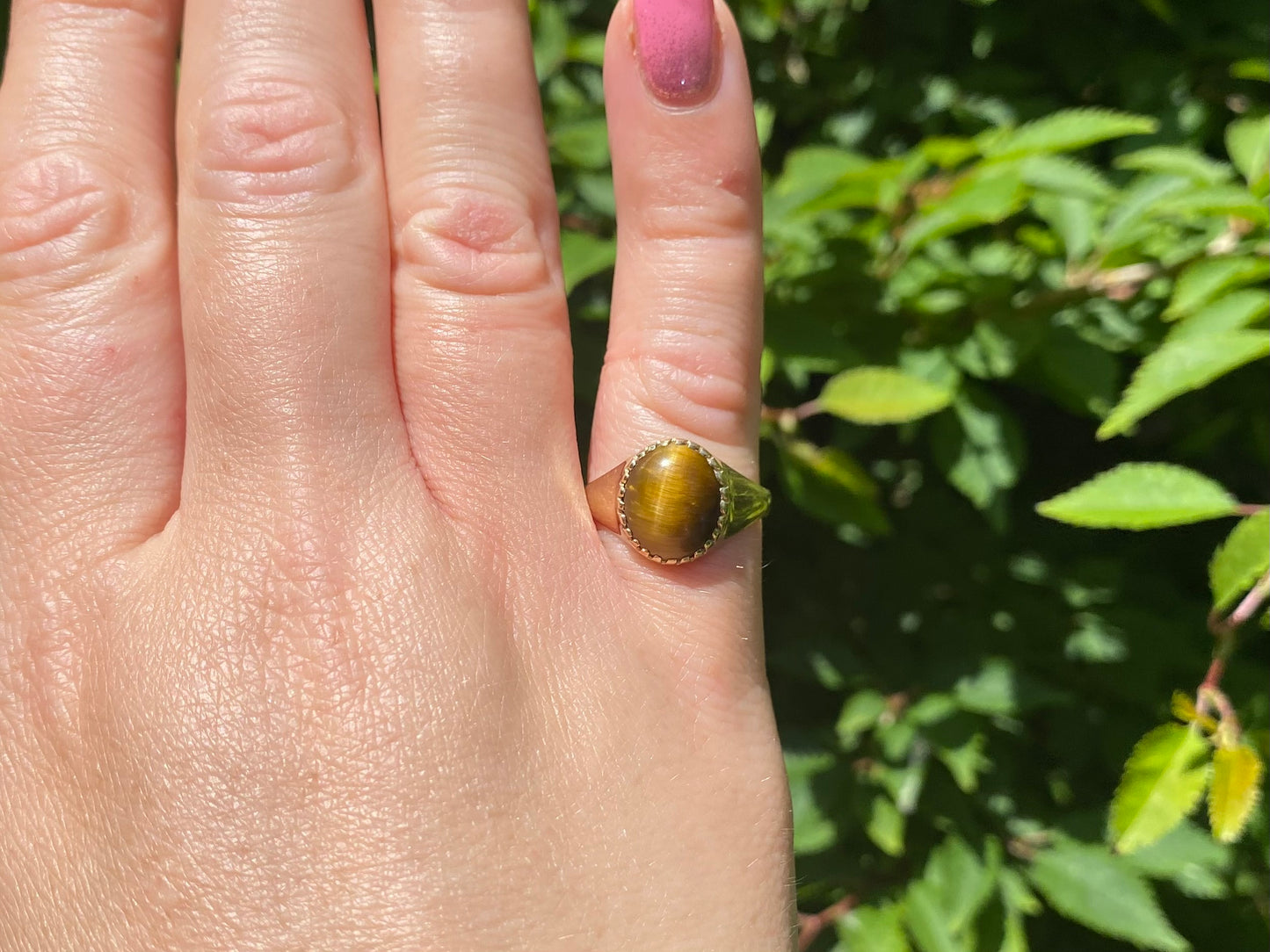 9ct Gold Tigers Eye Ring