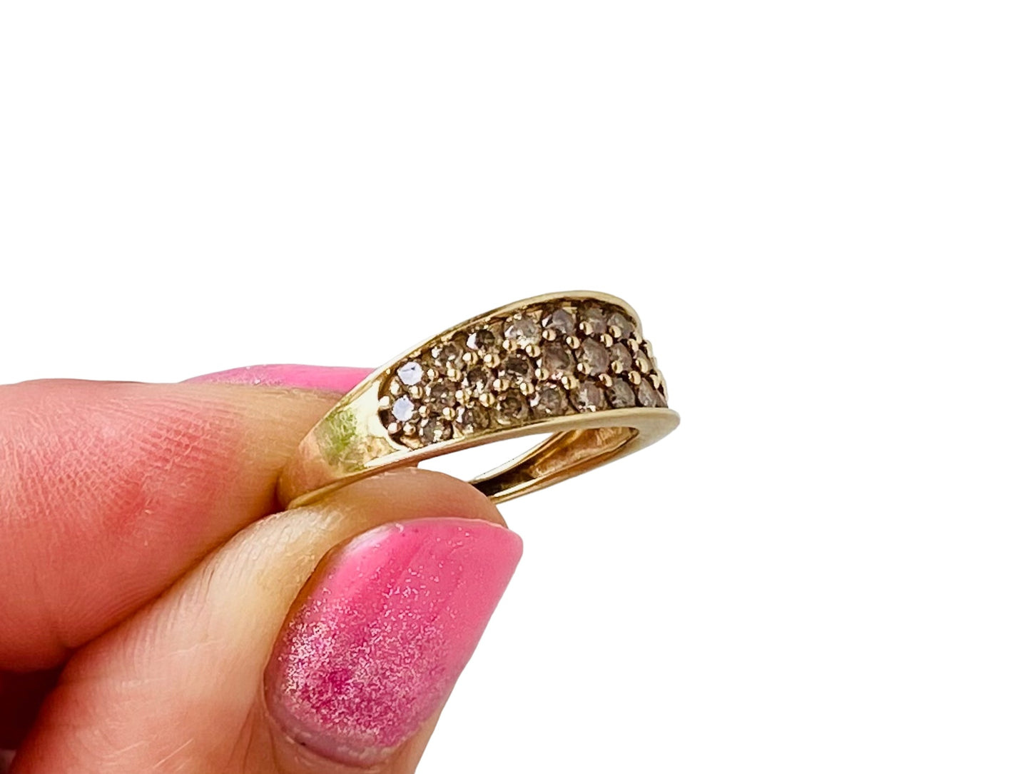 9ct Gold Champagne Diamond Band Ring