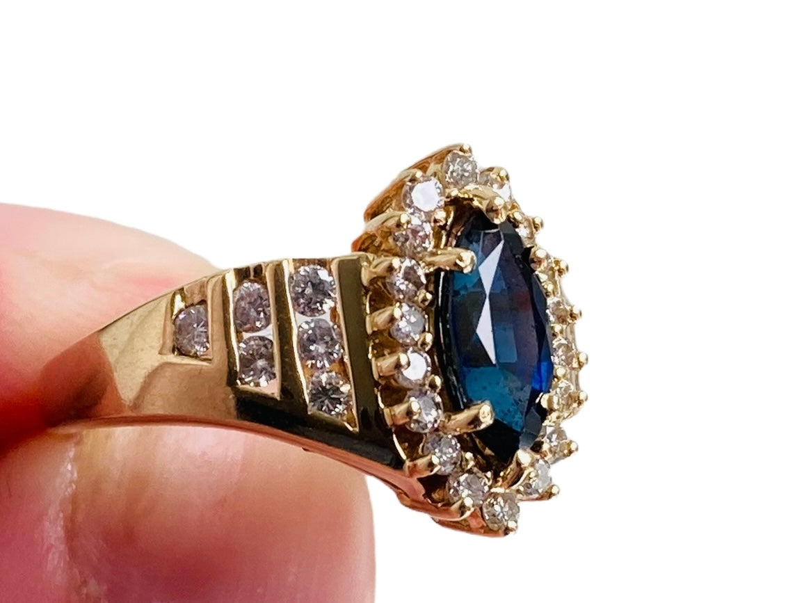 14ct Gold Sapphire & Diamond Ring