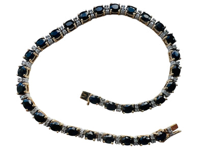 10ct Gold Sapphire & Diamond Bracelet