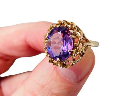 Vintage 9ct Gold Amethyst Ring