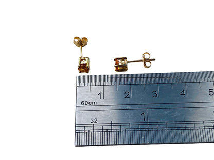 9ct Gold Orange Sapphire Earrings