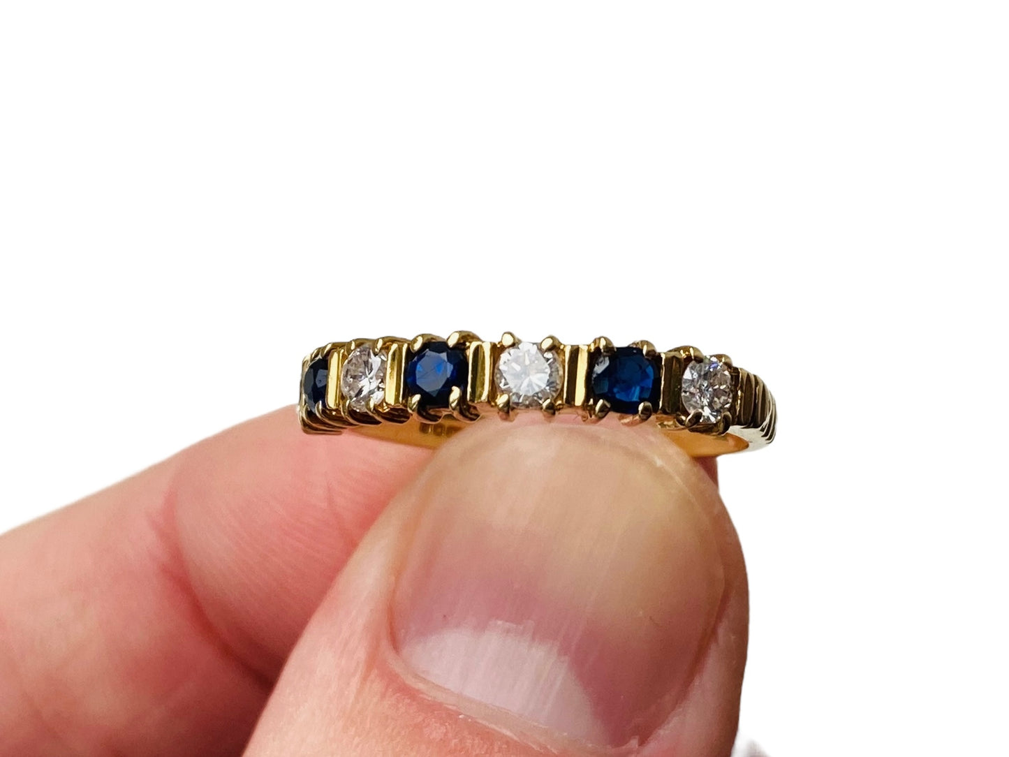 Vintage 18ct Gold Sapphire & Diamond Ring