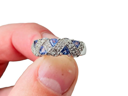 9ct Gold Tanzanite & Diamond Ring