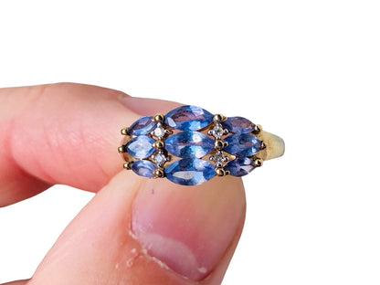 9ct Gold Tanzanite & Diamond Ring