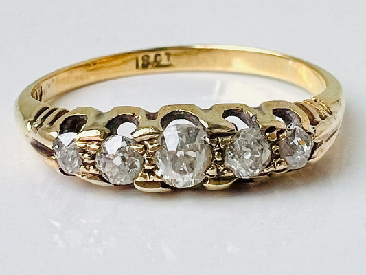 Antique 18ct Gold Five-Stone Diamond Ring