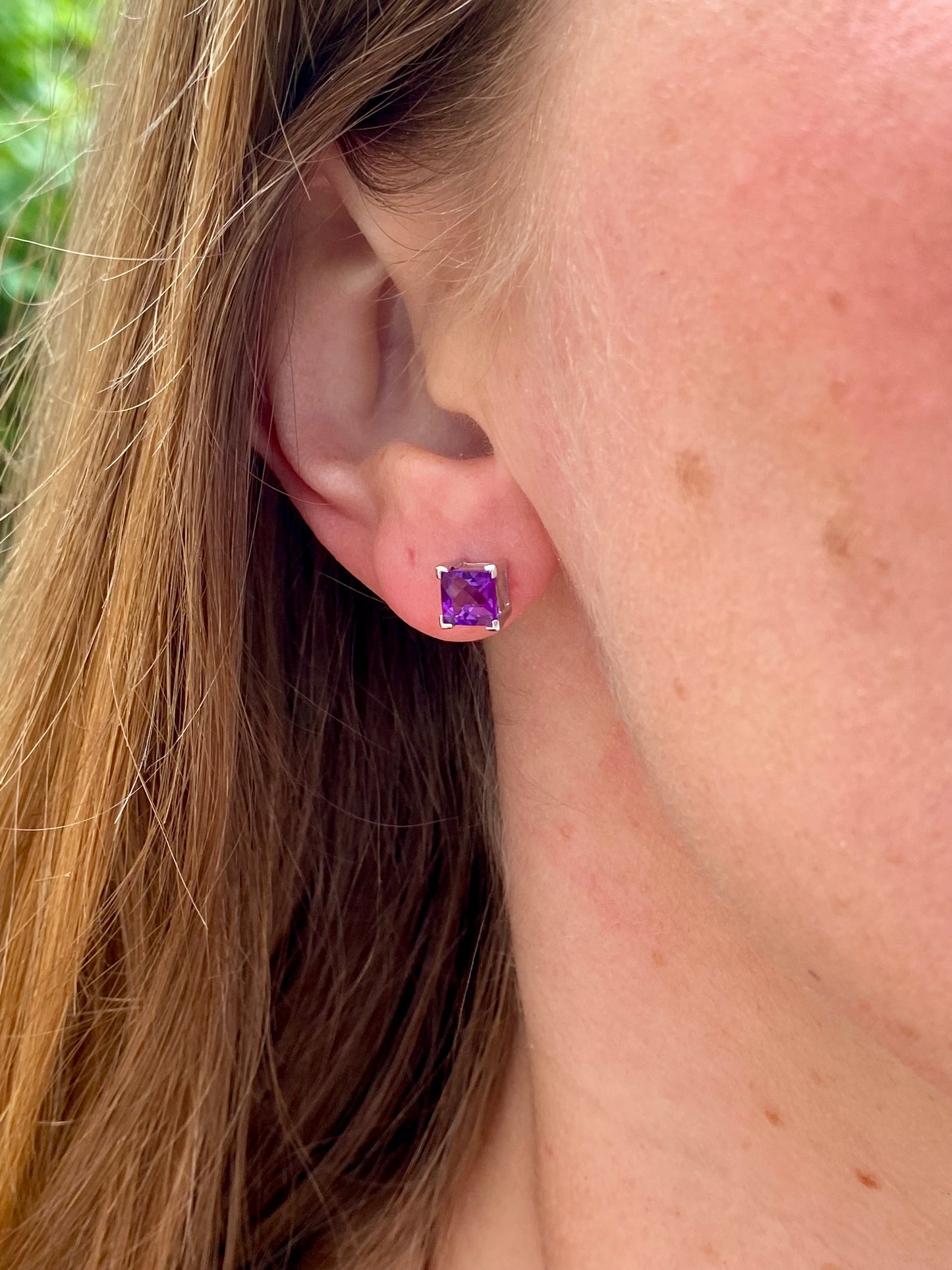 9ct Gold Amethyst Earrings
