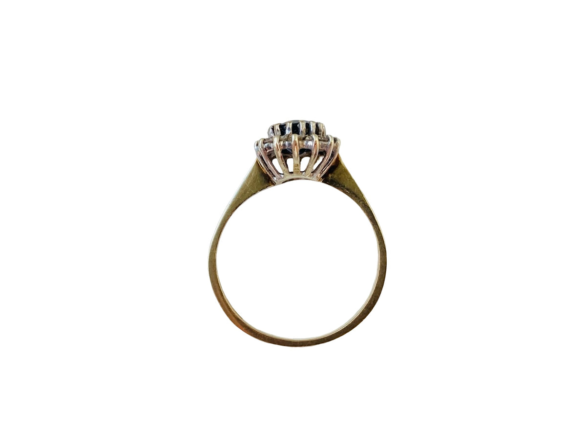 Vintage 9ct Gold Sapphire & Diamond Ring