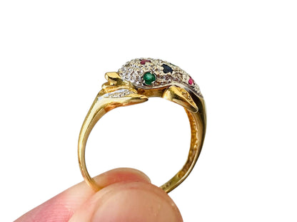 Vintage 18ct Gold Dolphin Ring