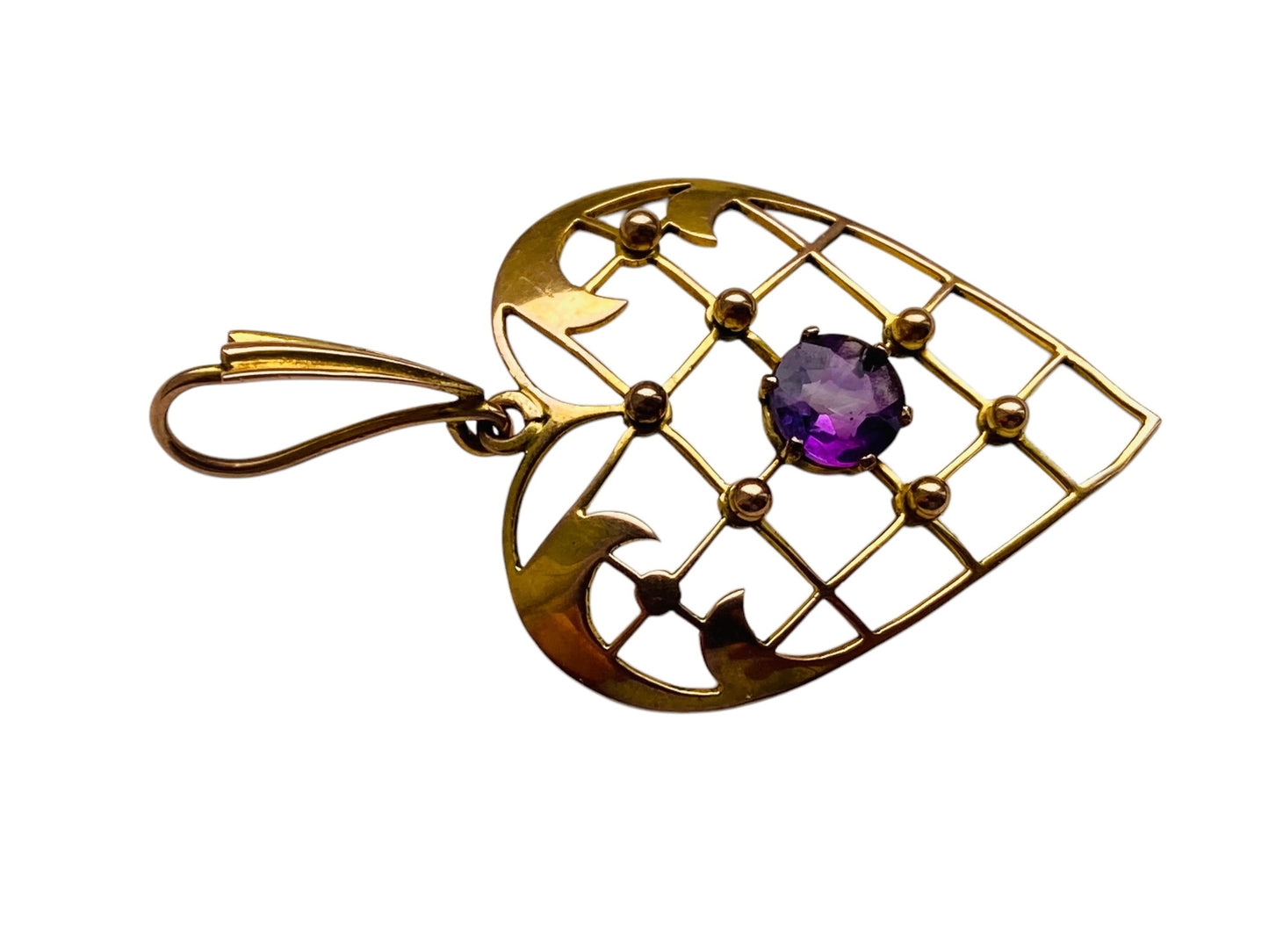 Antique 9ct Gold Amethyst Pendant