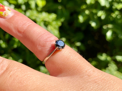 9ct Gold Black 0.75ct Diamond Solitaire Ring