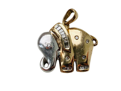 9ct Gold Diamond Elephant Pendant