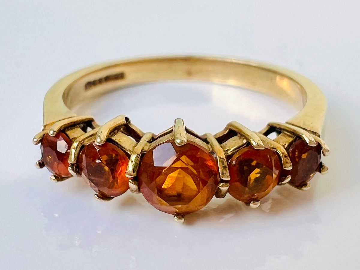 Vintage 9ct Gold Citrine Ring