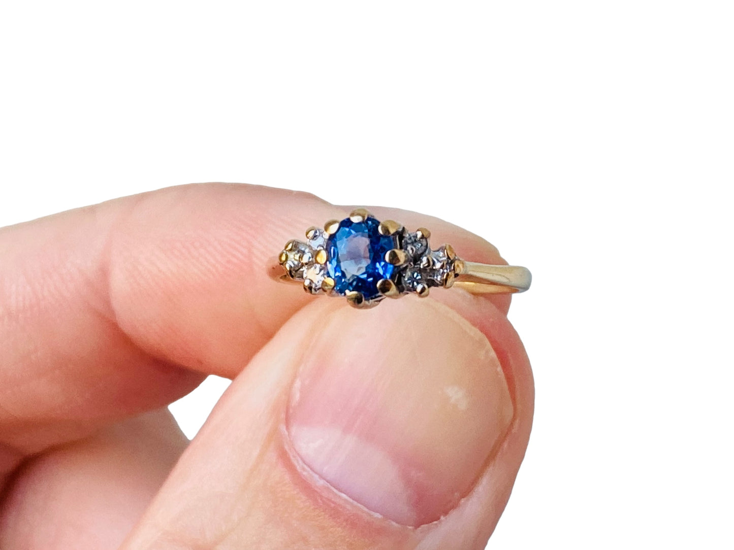 9ct Gold Sapphire & Diamond Ring