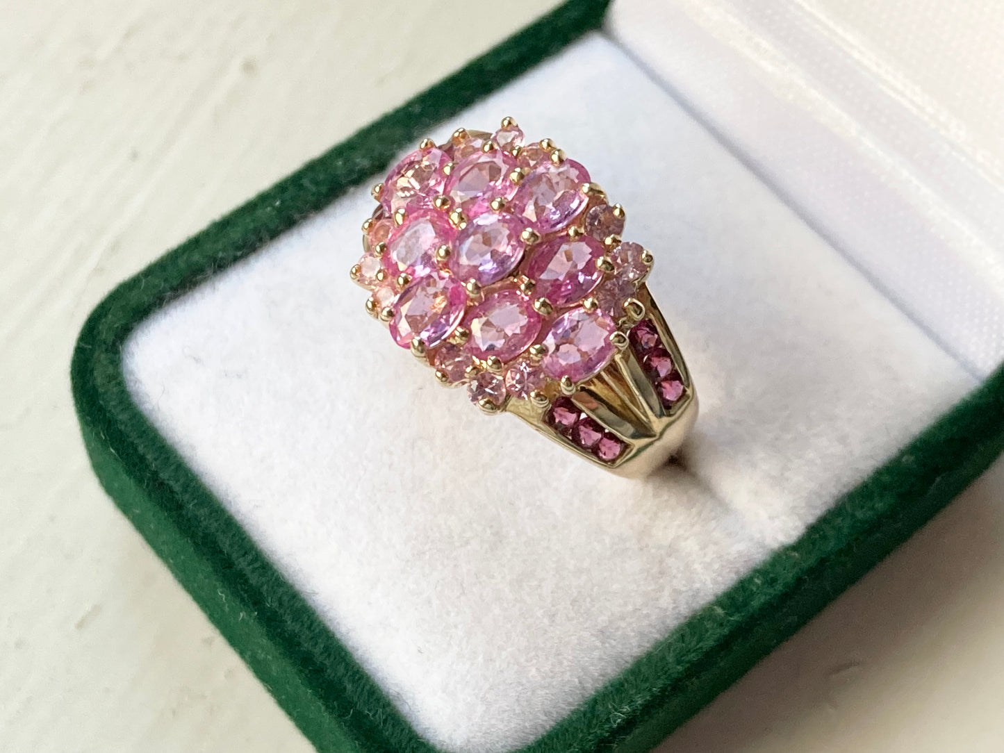 9ct Gold Pink Sapphire & Pink Tourmaline Ring