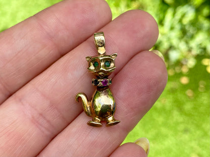 9ct Gold Cat Pendant