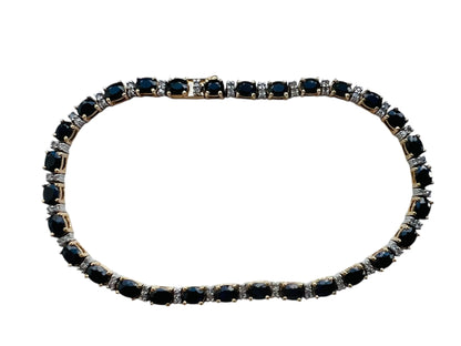 10ct Gold Sapphire & Diamond Bracelet
